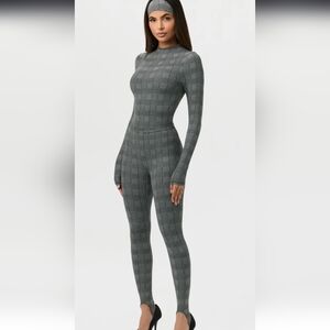Naked Wardrobe Gray Plaid Set